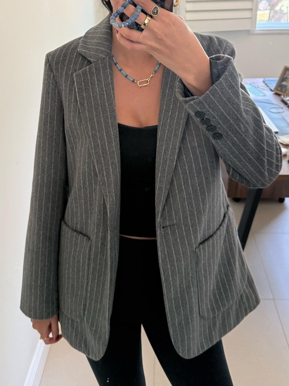 Universal Thread Gray Pinstripe Blazer